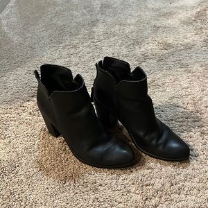 Black BP Genuine Leather Dress Boots w/ Zipper Back
